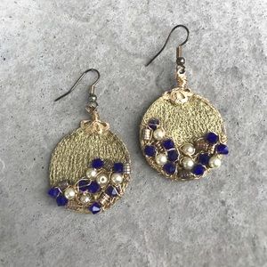 Blue & Gold Earrings